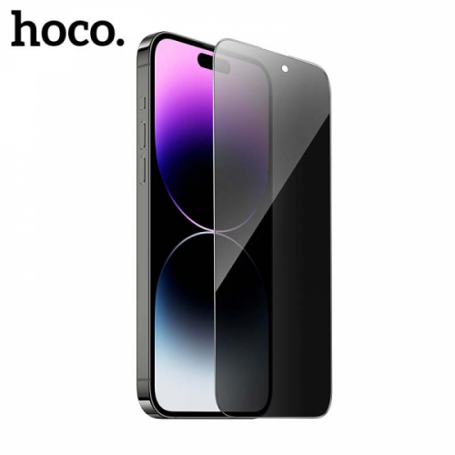 Захисне скло HOCO A34 Plus 9D Large Arc Anti-spy dustproof for iPhone 14 Pro Black