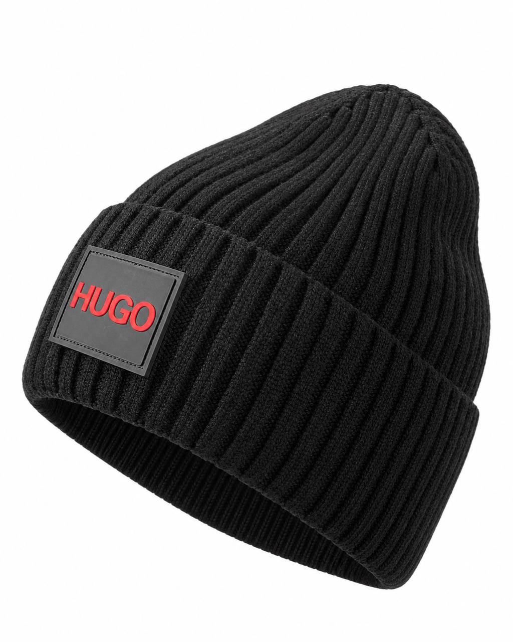 Шапка Чоловіча Зимова Hugo Boss - Хьюго Босс Копія Чорна 