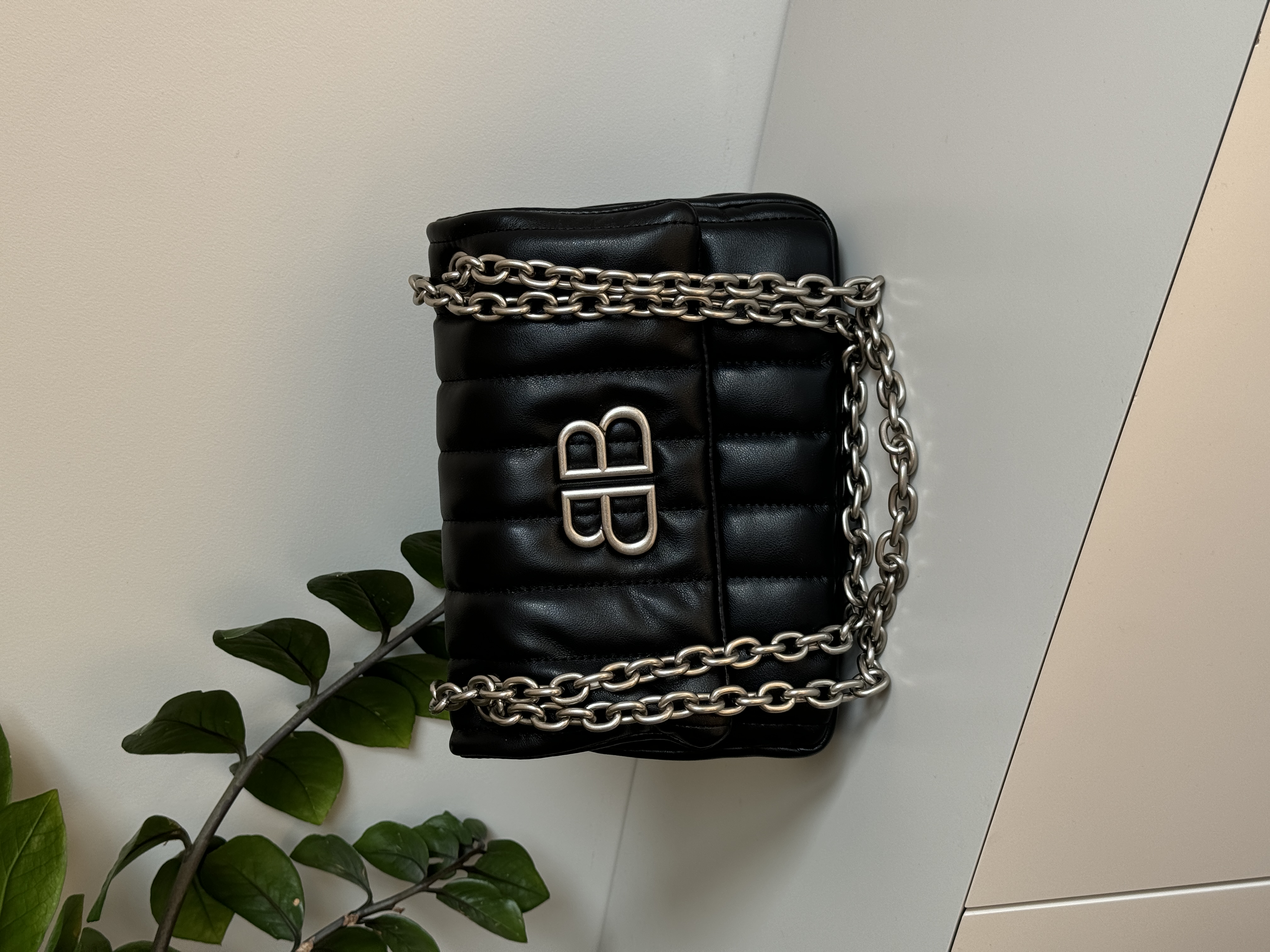 Balenciaga Monaco Mini Chain Bag Black/Silver