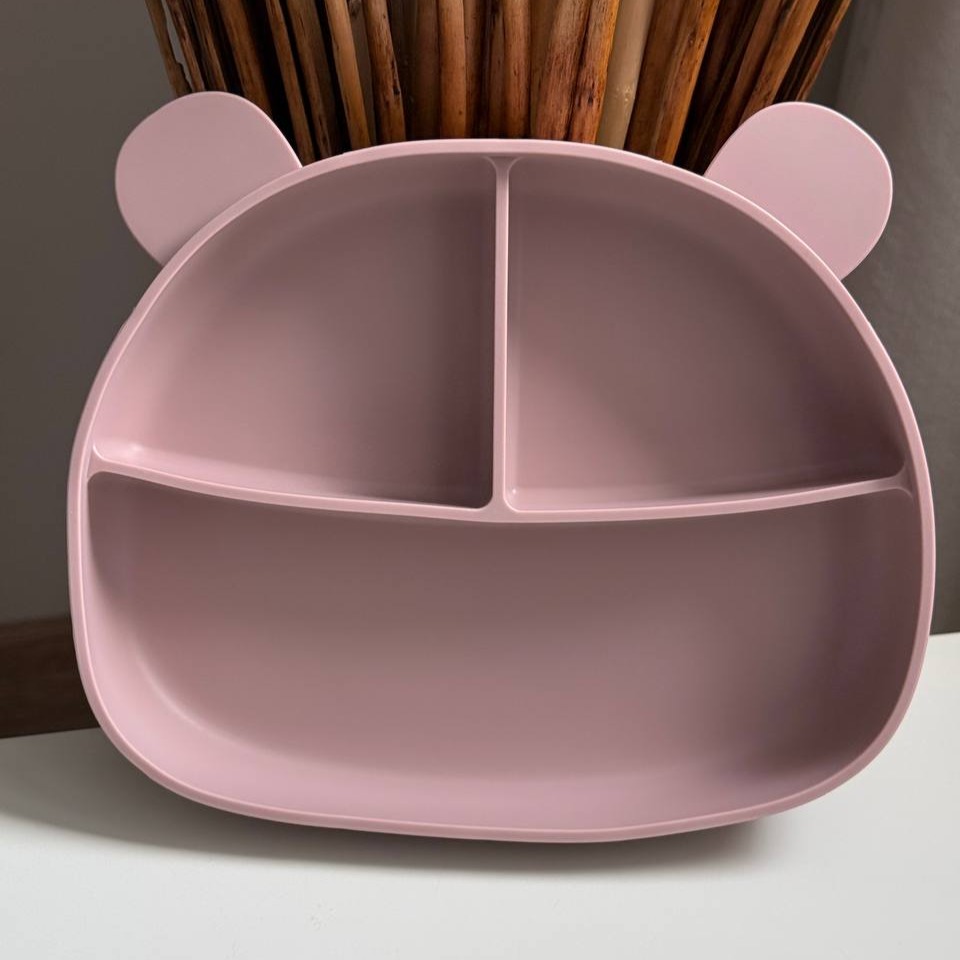Секційна тарілка "Ведмедик" Пудра (Pale mauve)