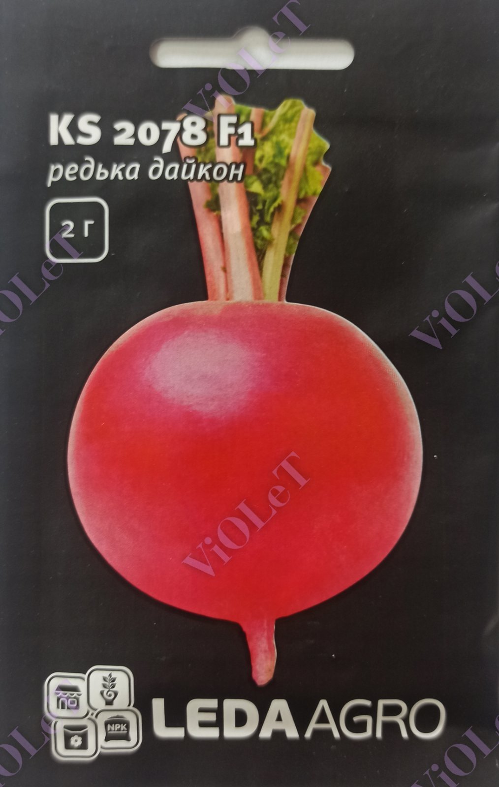 KS 2078 F1, редька червона, 2 г Leda