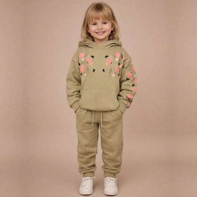 Спортивний костюм вишиванка, оливковий | Gryna