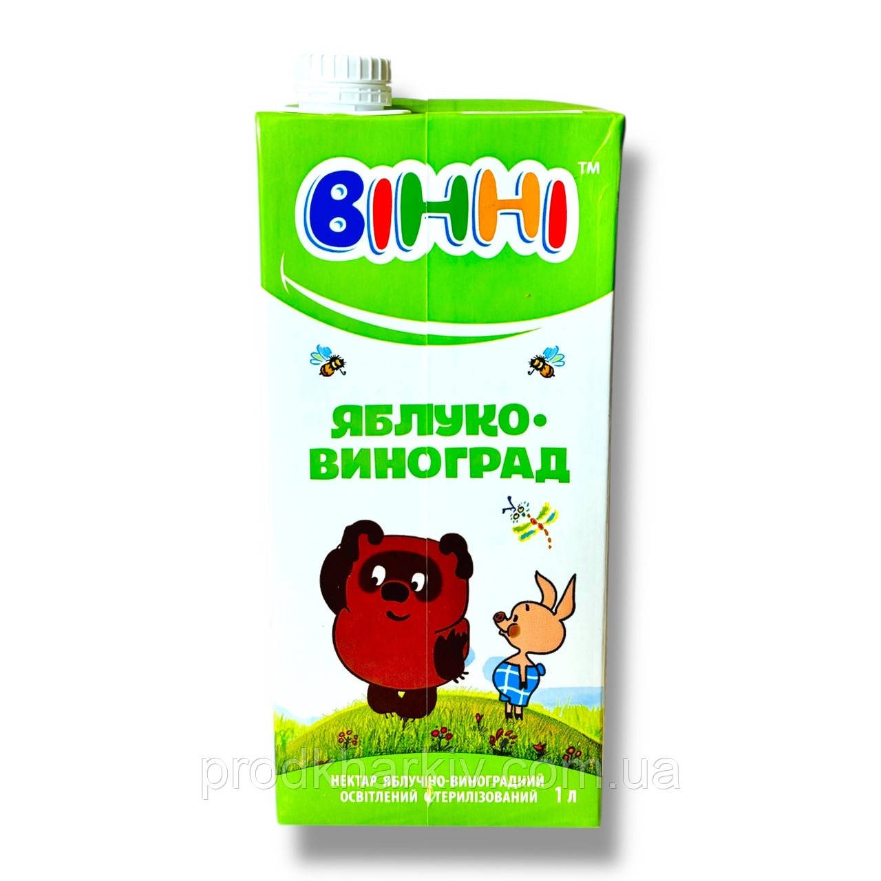 Нектар яблуко-виноград «Вінні Play» з м'якоттю, 1000 мл (тетрапак)