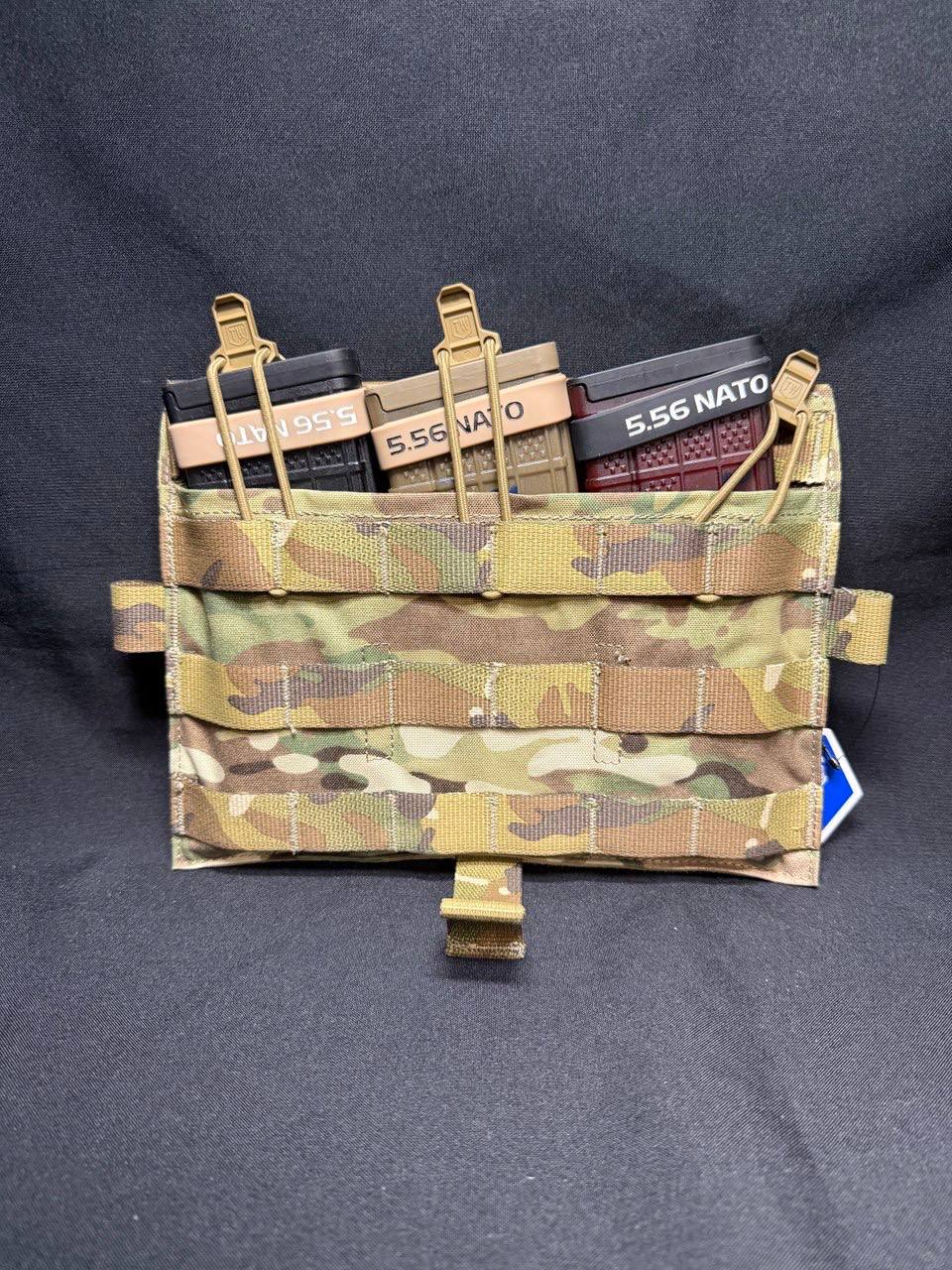 Передня модульна панель (флеп) з відділенням під 3 магазини АК/М4 "AVS MOLLE  KANGAROO DETACHABLE FLAP" для плитоносок від бренду "Crye Precision" (AVS, JPC, JPC 2.0) та їх аналогів, від бренду "TMC GEAR".