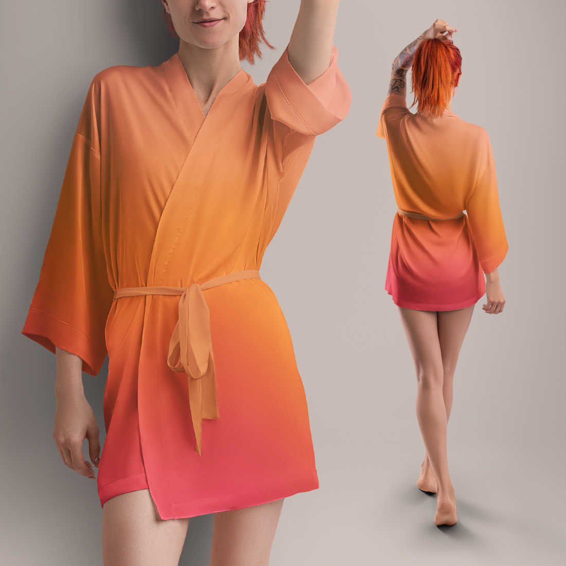 6 Mockups of a Silk Robe. Vol 02