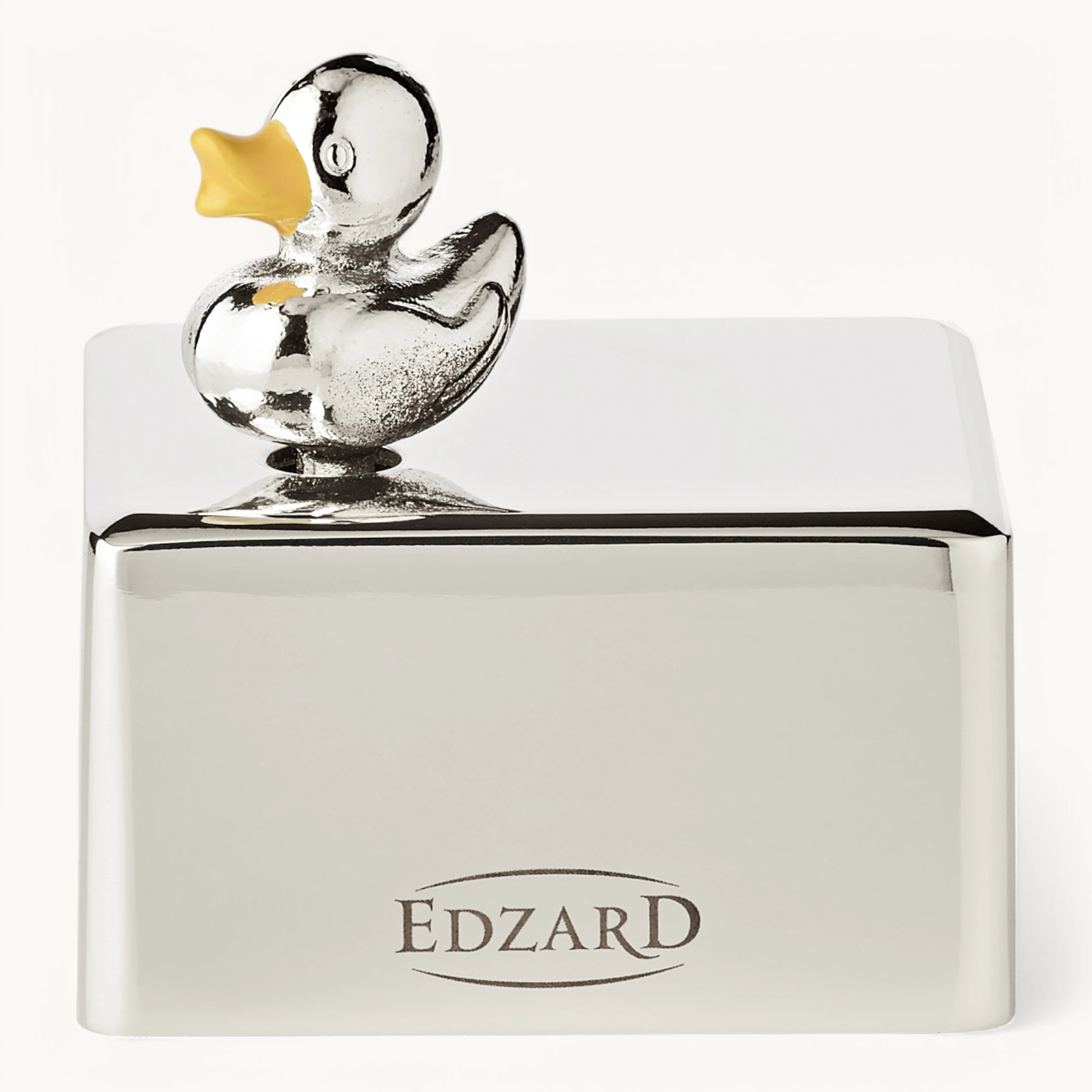 Музична скринька Edzard «Каченя» посріблена, 5×6 см, мелодія «Добрий вечір, на добраніч»