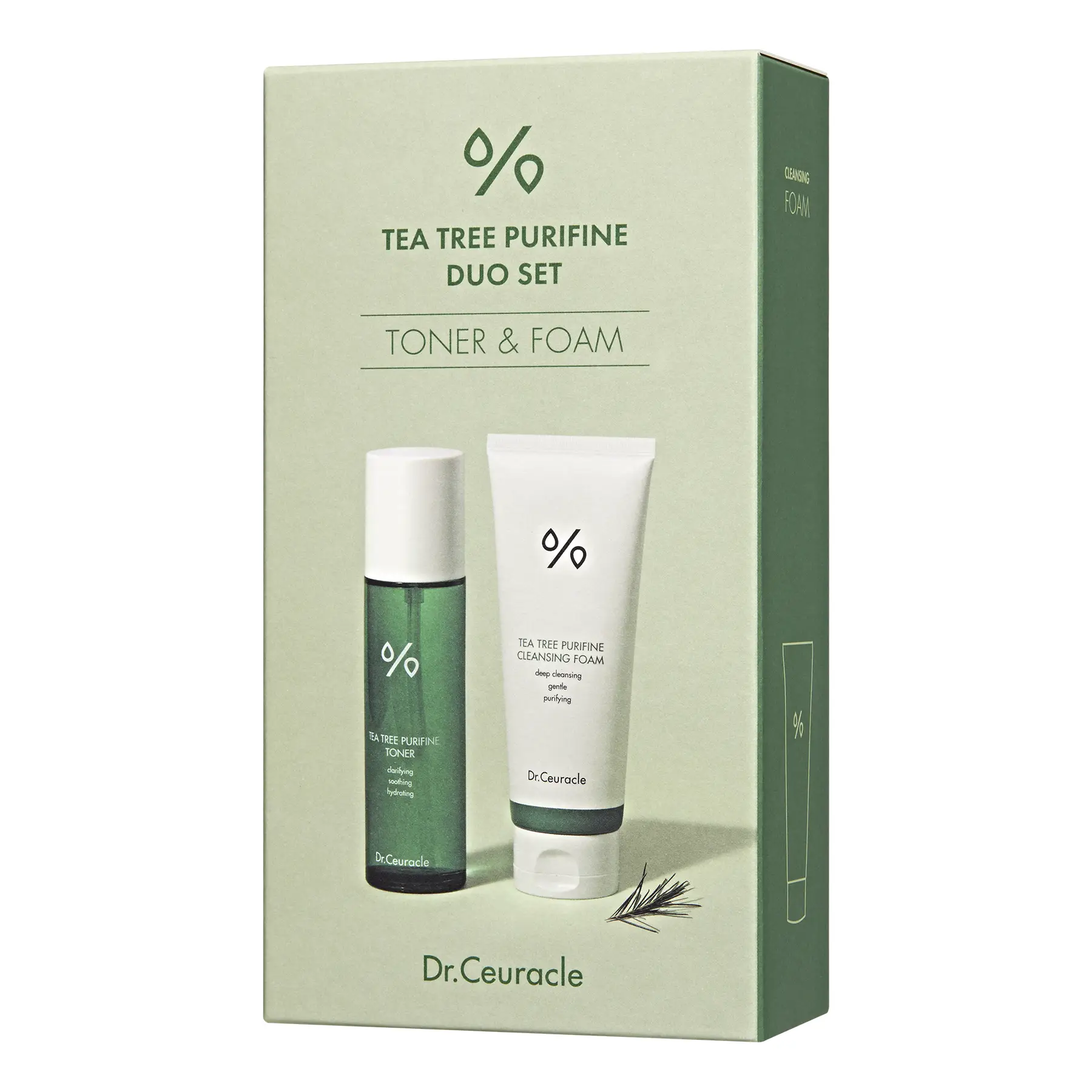 Набір засобів з чайним деревом (тонер + пінка для вмивання) Dr.Ceuracle Tea Tree Purifine Duo Set, 2 в 1