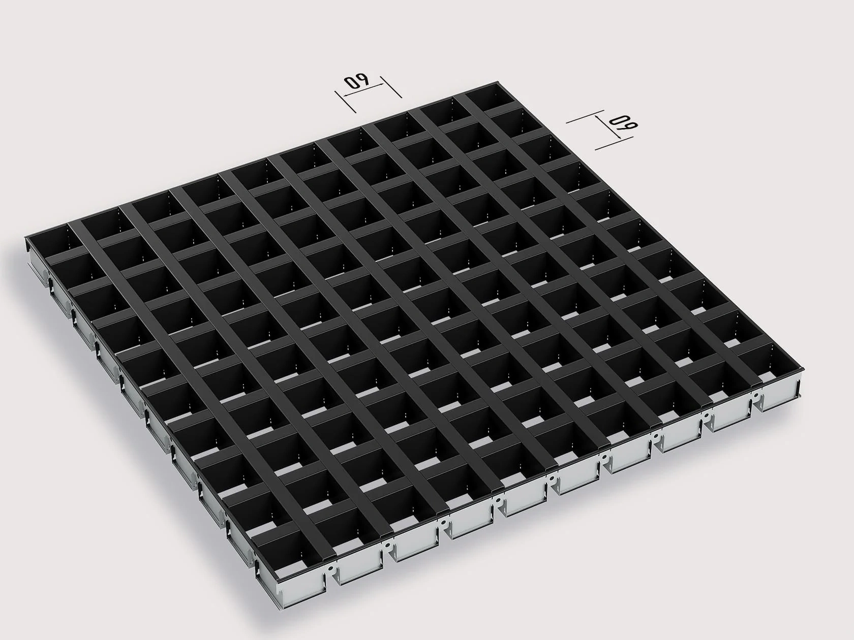 Грильято GLK-15 60*60 мм (комплект 1 кв. м з підвісами)