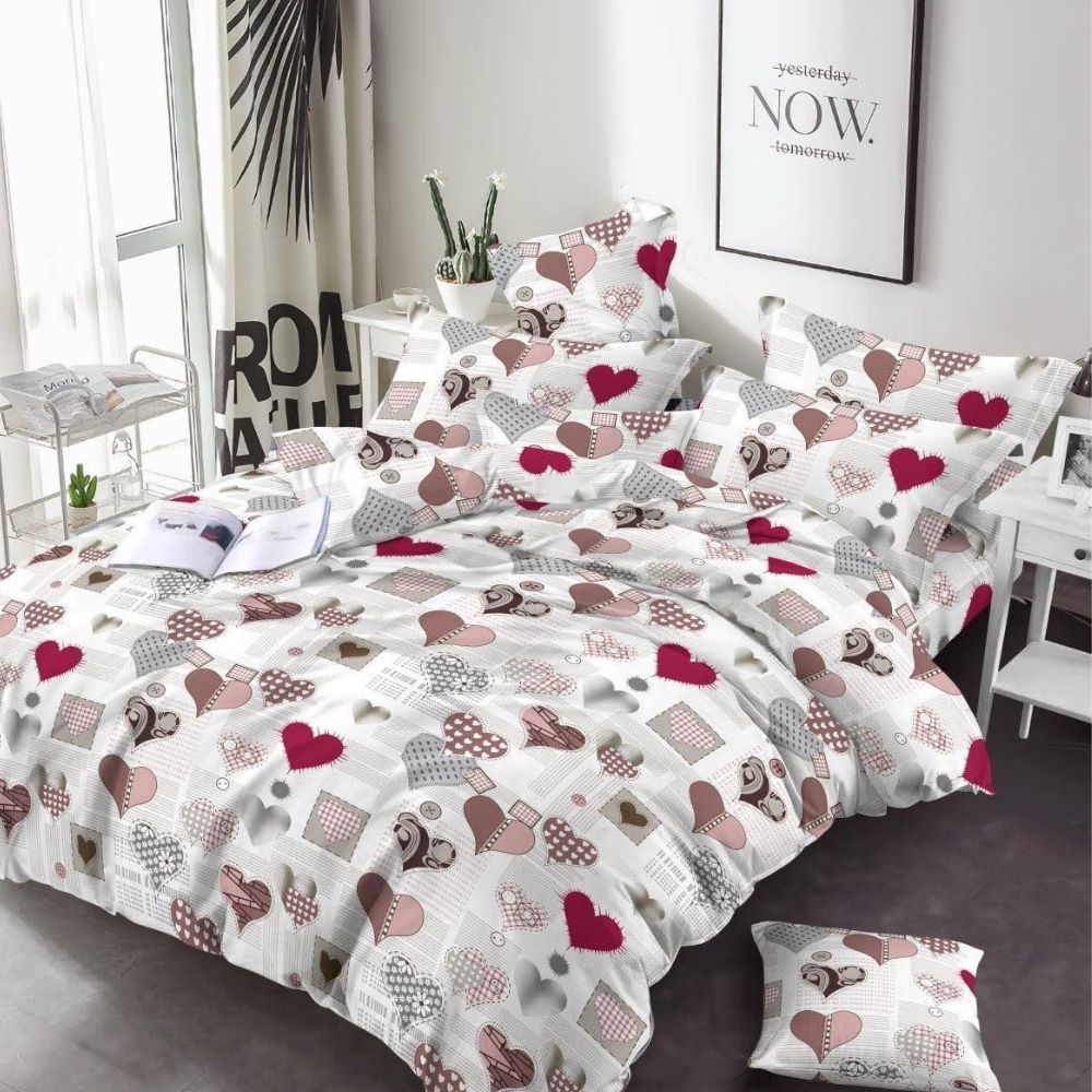 Комплект постільної білизни - Сердечка різні
