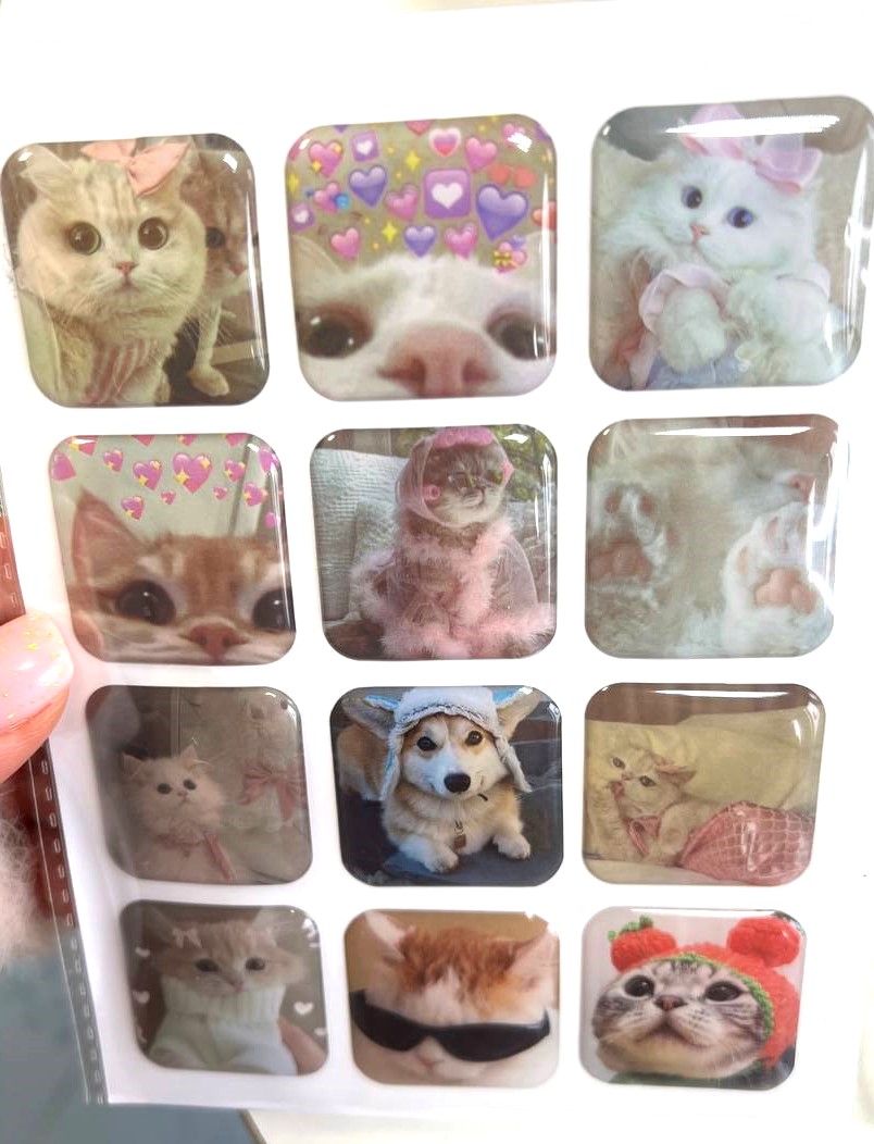 Об'ємні наліпки, стікери, наклейки, 1 лист