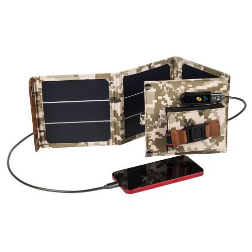 Сонячна портативна зарядна панель ALT 14 Вт. Military