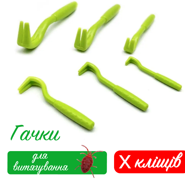 Гачки для витягування кліщів в трьох розмірах, 3 штуки