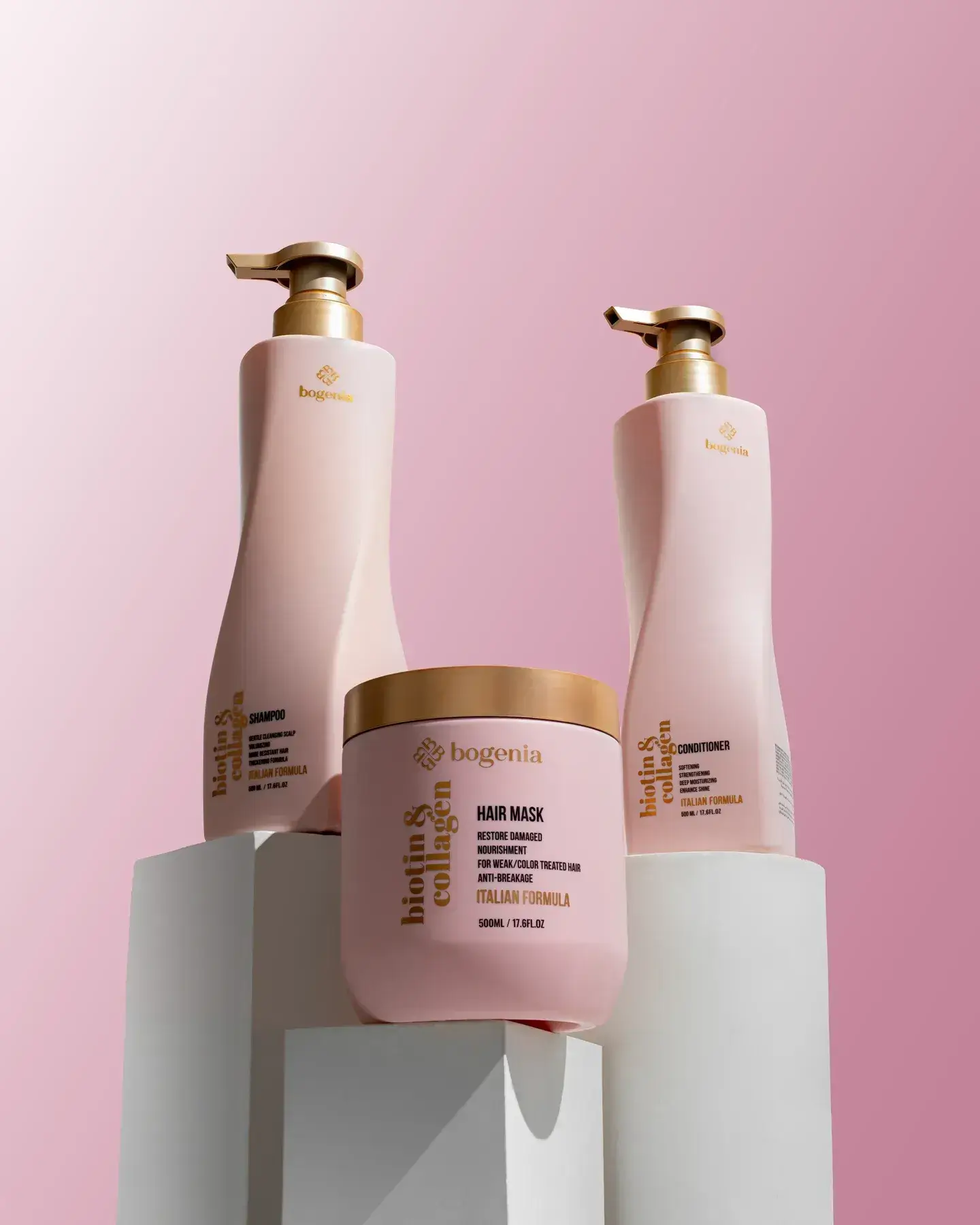 Набір для волосся Bogenia Biotin & Collagen (шампунь, кондиціонер, маска)