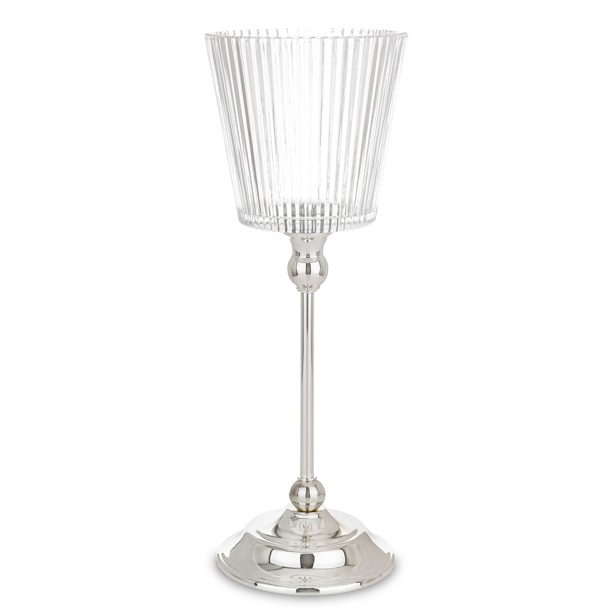 Скляний свічник 35,5×13×13 см – декоративний підсвічник для інтер’єру