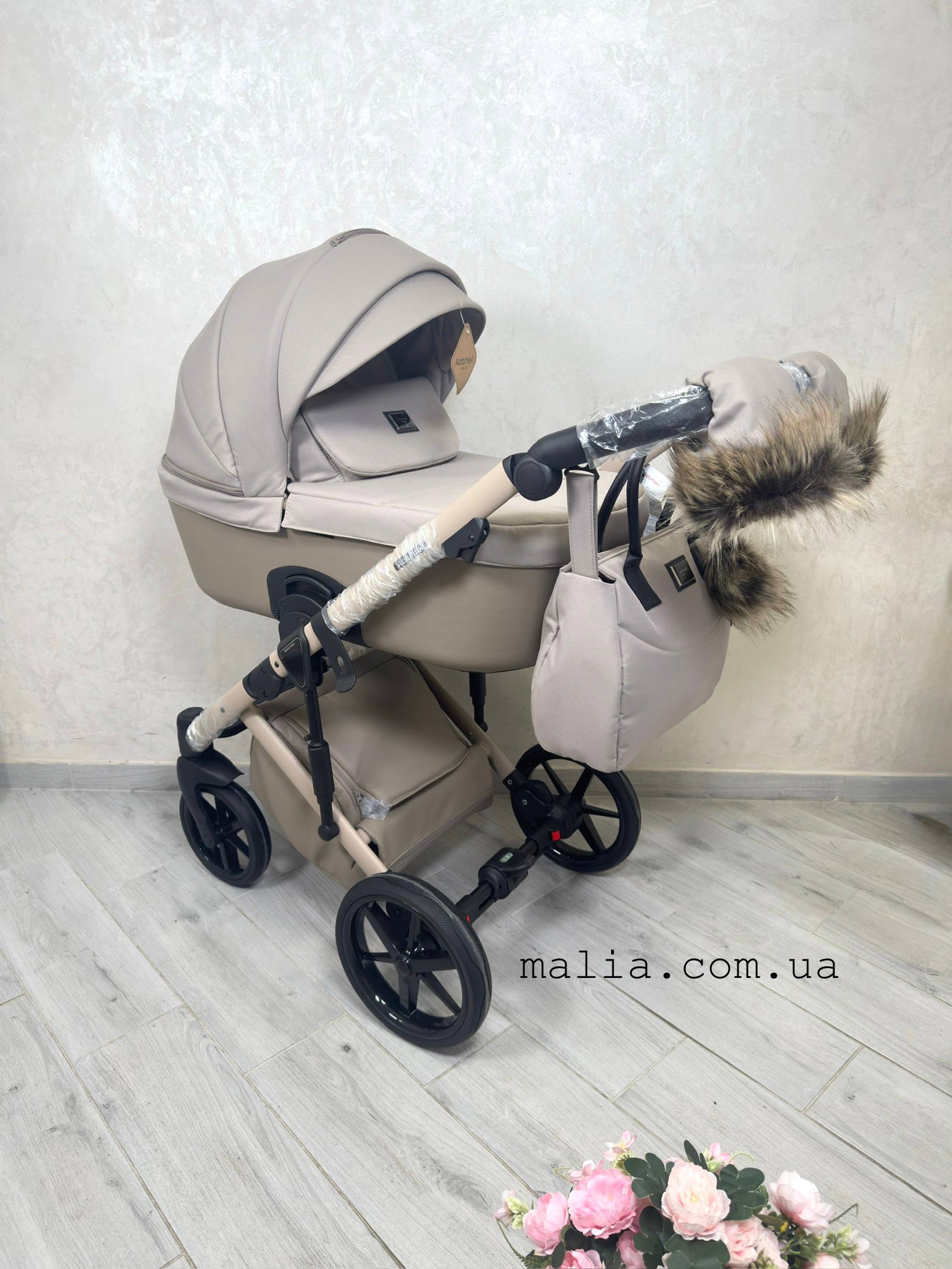 Коляска 2 в 1 Adamex Lumi Natura 4 Cappuccino