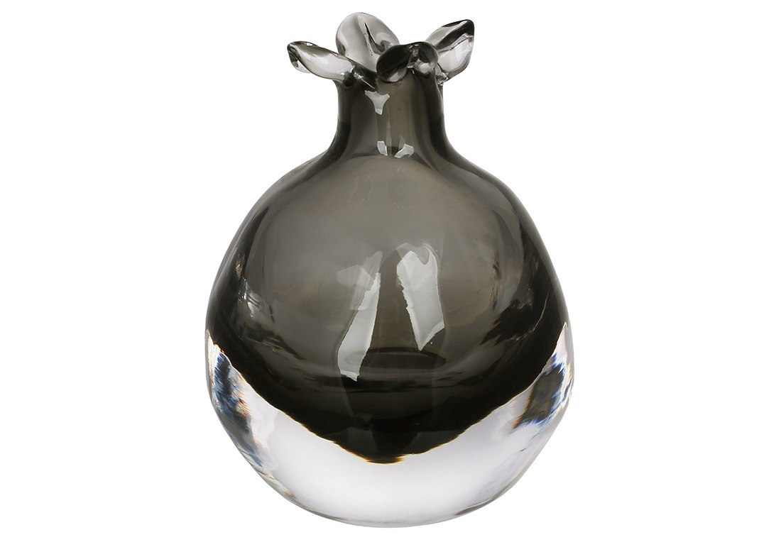 Ваза скляна у формі граната D11*15см Smoke Graphite