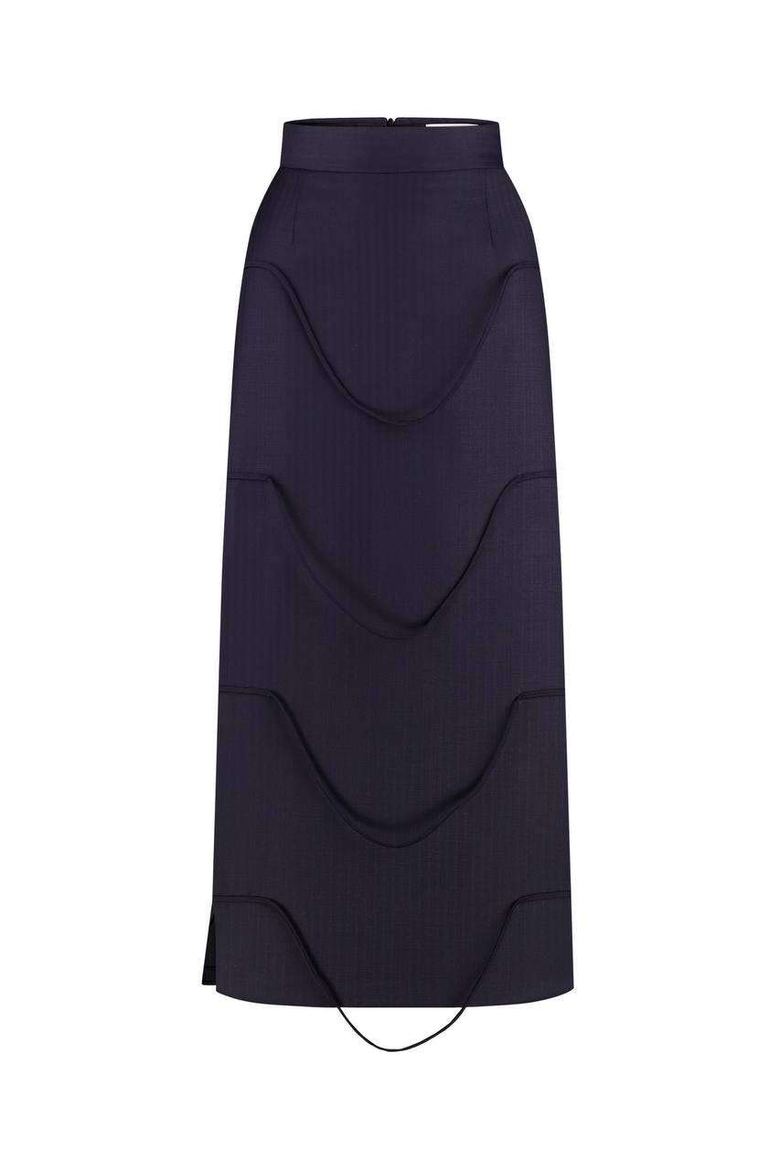 Midi wool  skirt with side slits