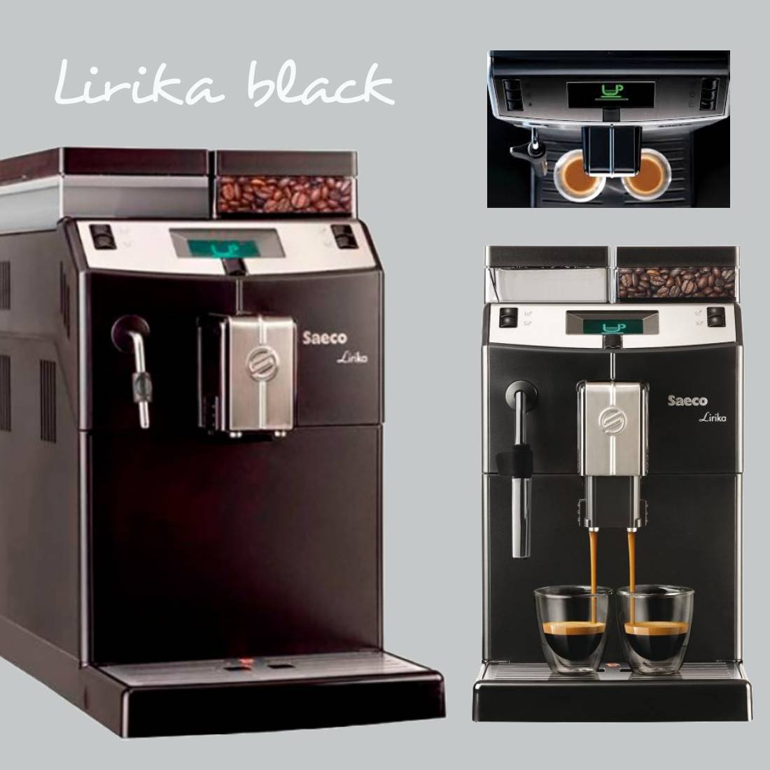 Кавомашина Saeco Lirika Black - кавоварка для приготування напоїв із зернової кави.