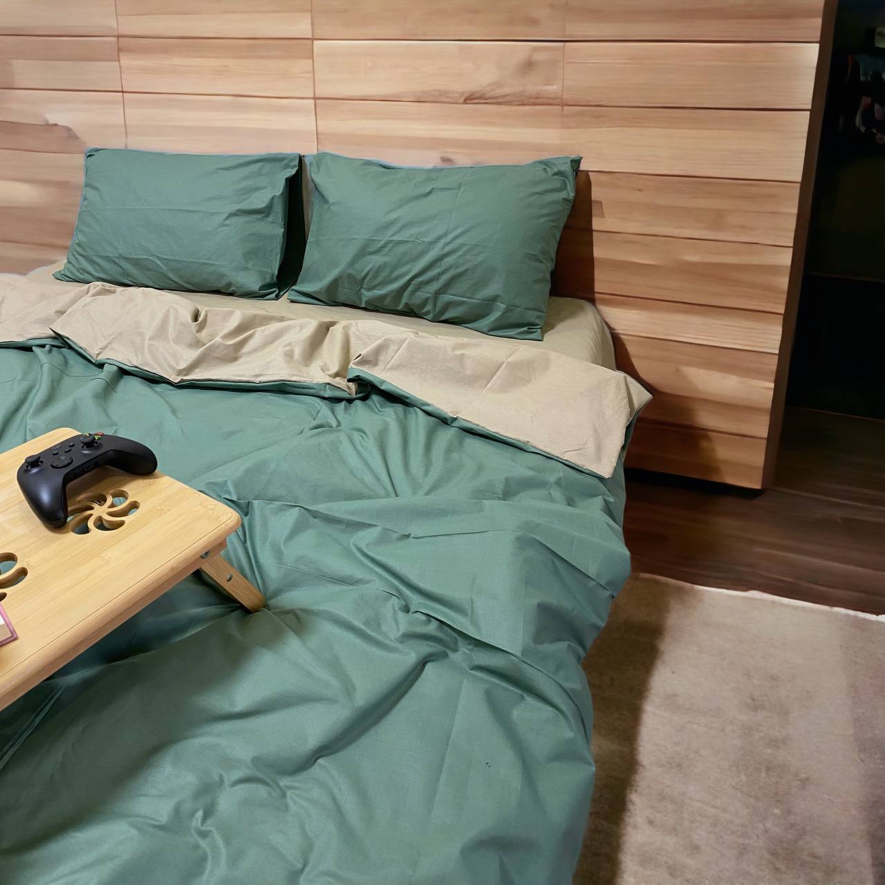 Постільна білизна Хакі+беж  100% бавовна бязь