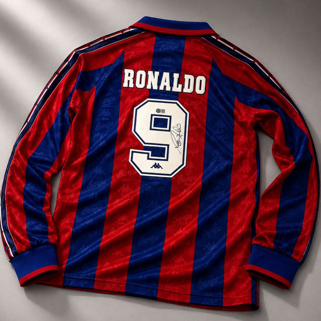 JERSEY RONALDO BARCELONA FIRMADA Y CERTIFICADO BECKETT