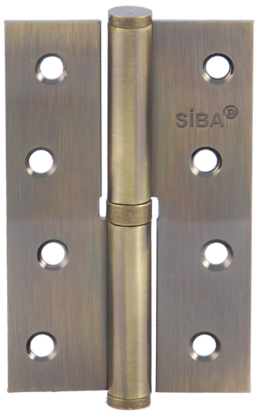 Ліво/правостороння вузька знімна завіса сталева SIBA 100 мм, антична бронза