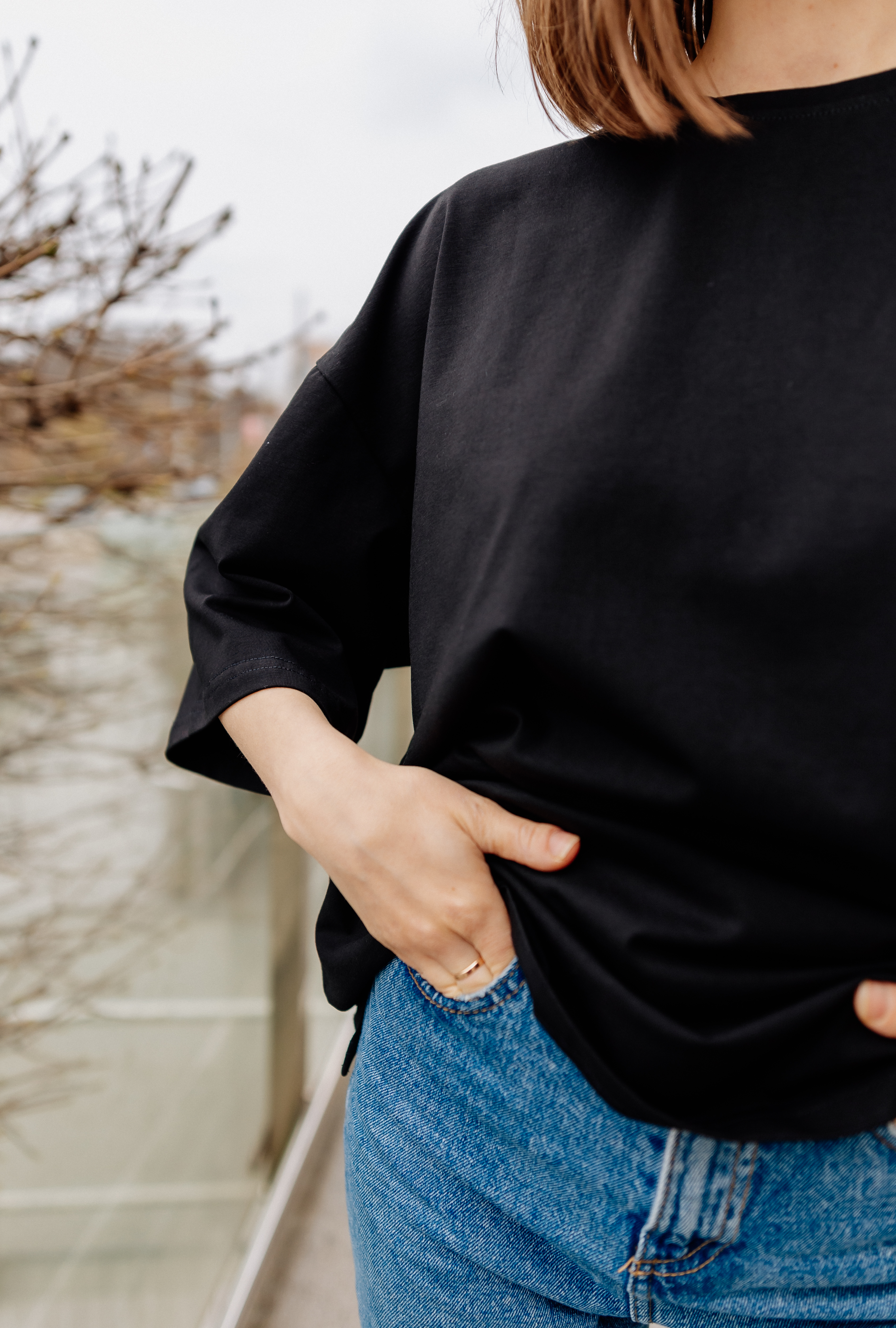 ФУТБОЛКА ОВЕРСАЙЗ ЧОРНА