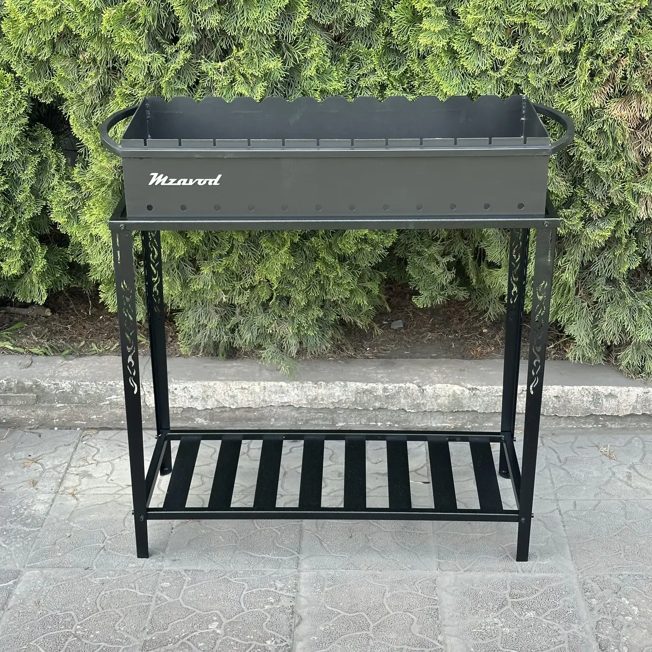 Мангал  Прометей на 12 шампурів 4мм на дровниці