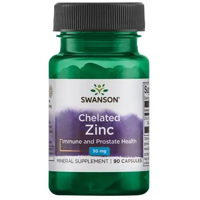 Swanson Albion Chelated Zinc Glycinate 30 мг – 90 рослинних капсул