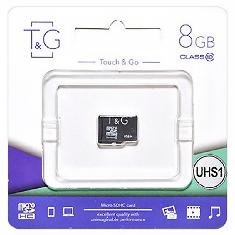 Карта пам'яті microSDHC 8Gb T&G (UHS-1)(Class 10)