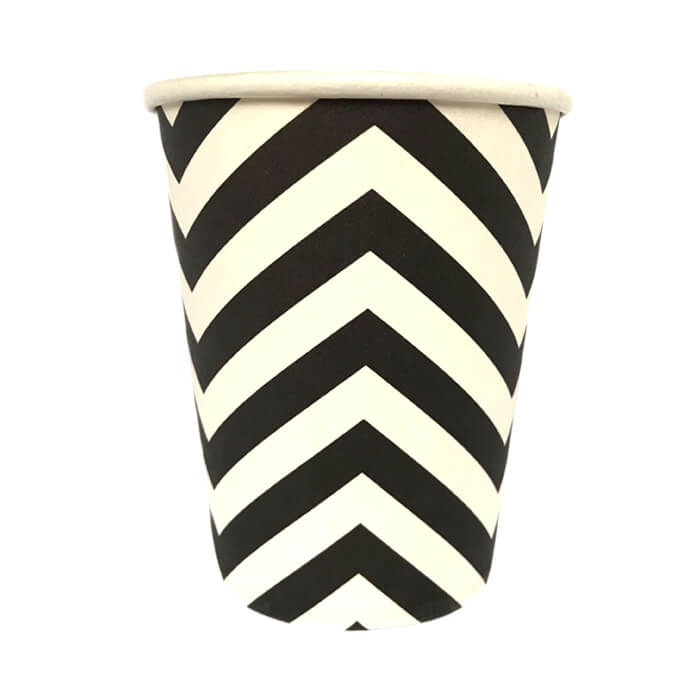 Стаканчики черний шеврон 10шт