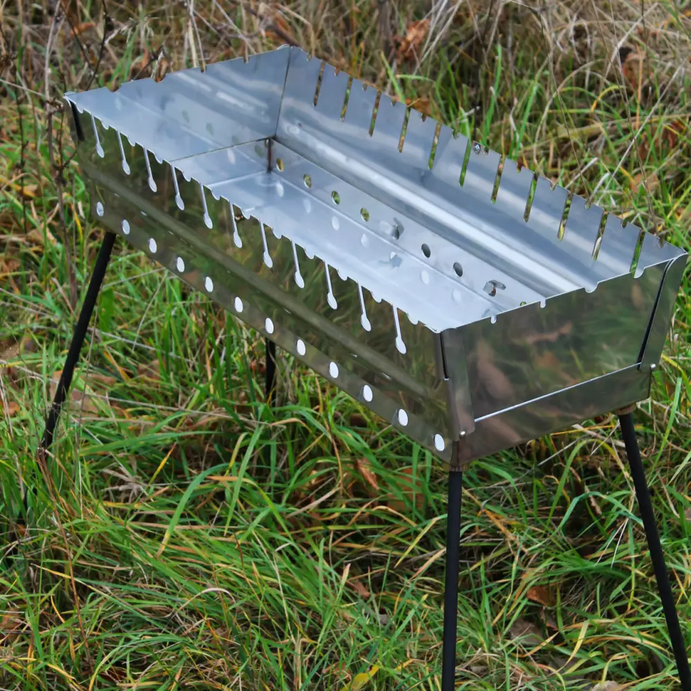 Мангал-валіза на 12 шампурів із нержавійки