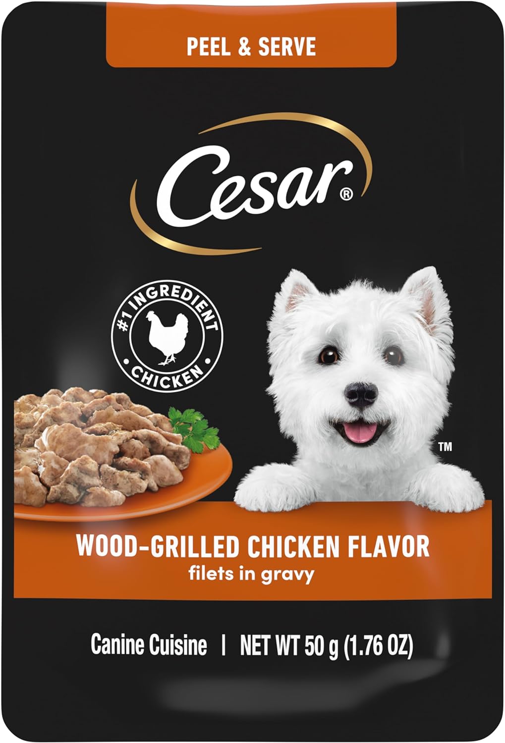 Cesar Filets in Gravy Wet Dog Food Wood-Grilled Chicken Flavor