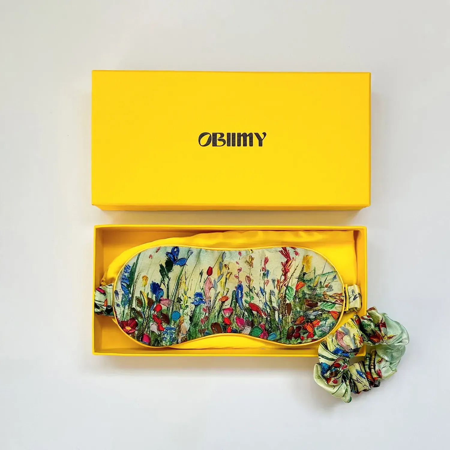 Маска для сну та шовкова резинка для волосся «Літнє поле»