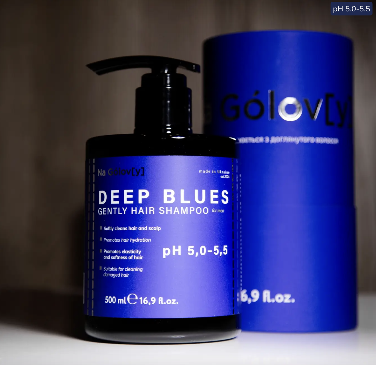 М'який шампунь для чоловіків DEEP BLUES «Na Gólov[y]»