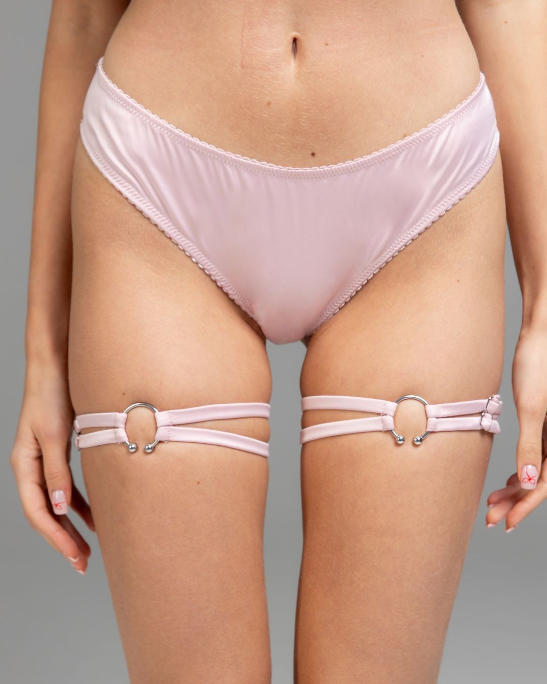 VENUS Підв'язки з ніжного сатину, Пудровий