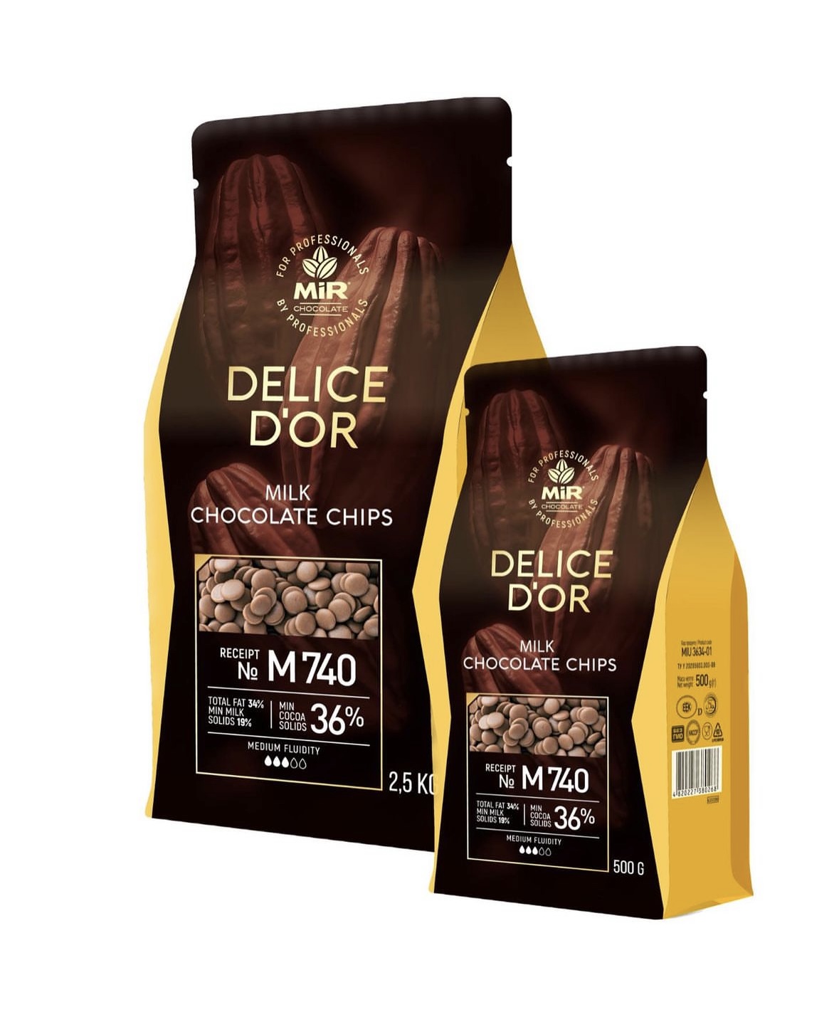 Шоколад молочний 36% delice d’or 0,5кг