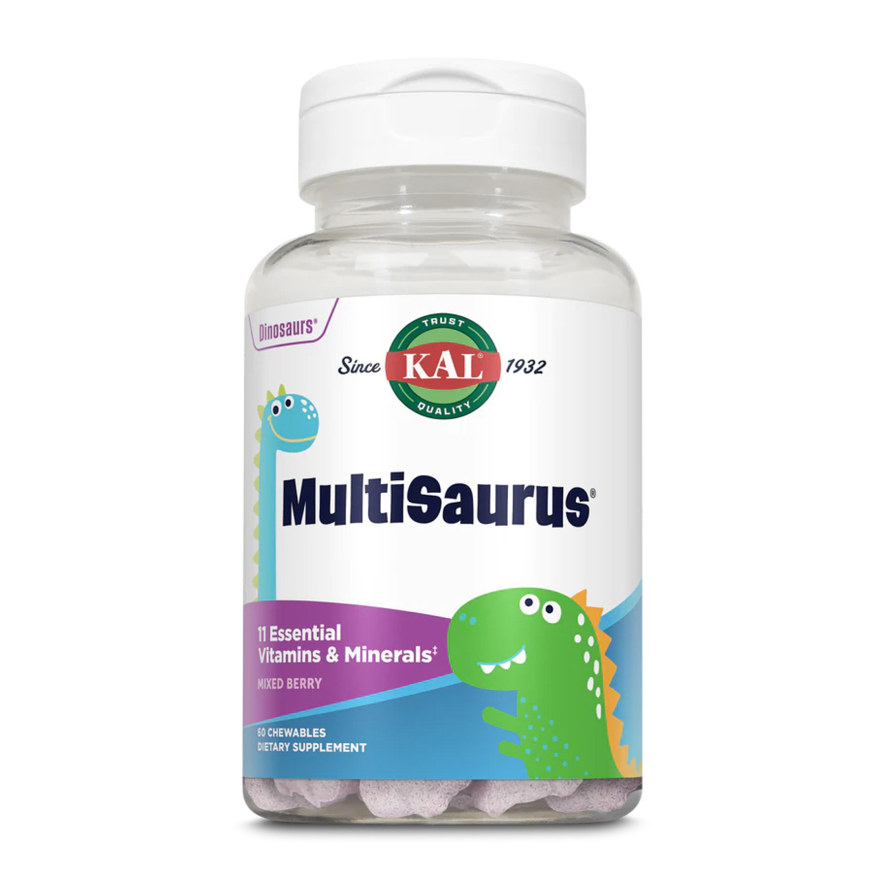 Мультивітаміни для діток, MultiSaurus - 60 chewable Mixed Berry
