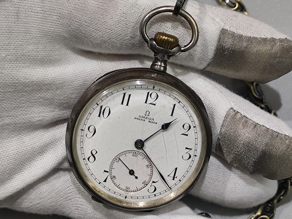 Omega "Grand Prix Paris 1900" Silver 0.935 Swiss Mechanical Pocket Watch.
