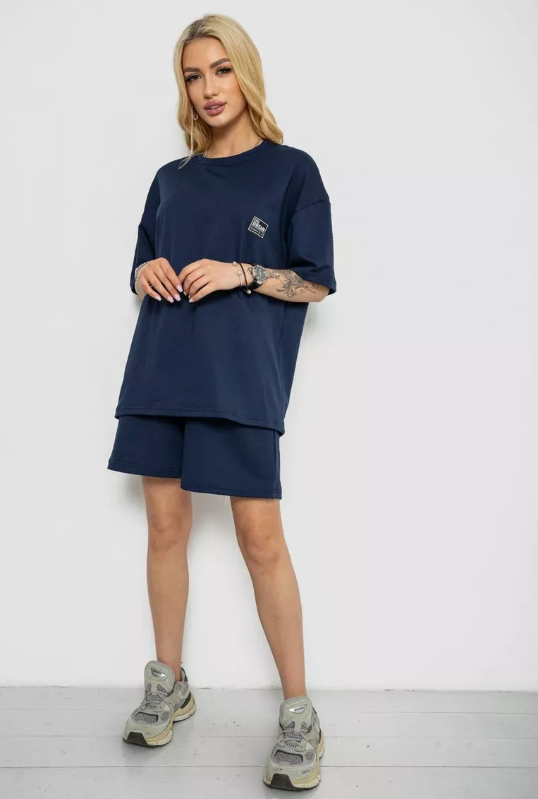 Костюм жіночий повсякденний, колір темно-синій