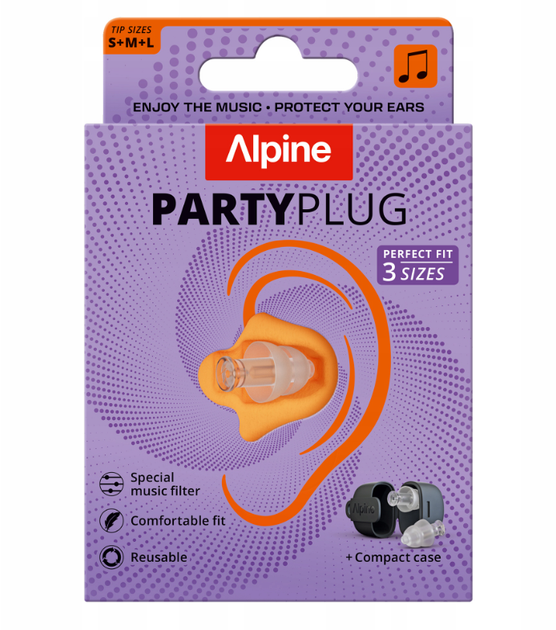Універсальні силіконові беруші для музики та вечірок Alpine Party Plug Transparent