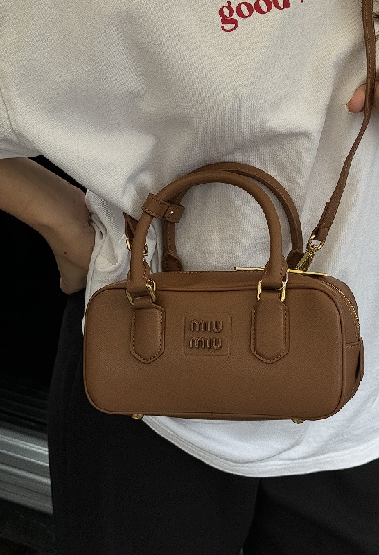Miu Miu Arcadie Leather Bag Brown