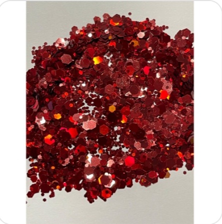 Red Glitter Chunks ( 10 gm )