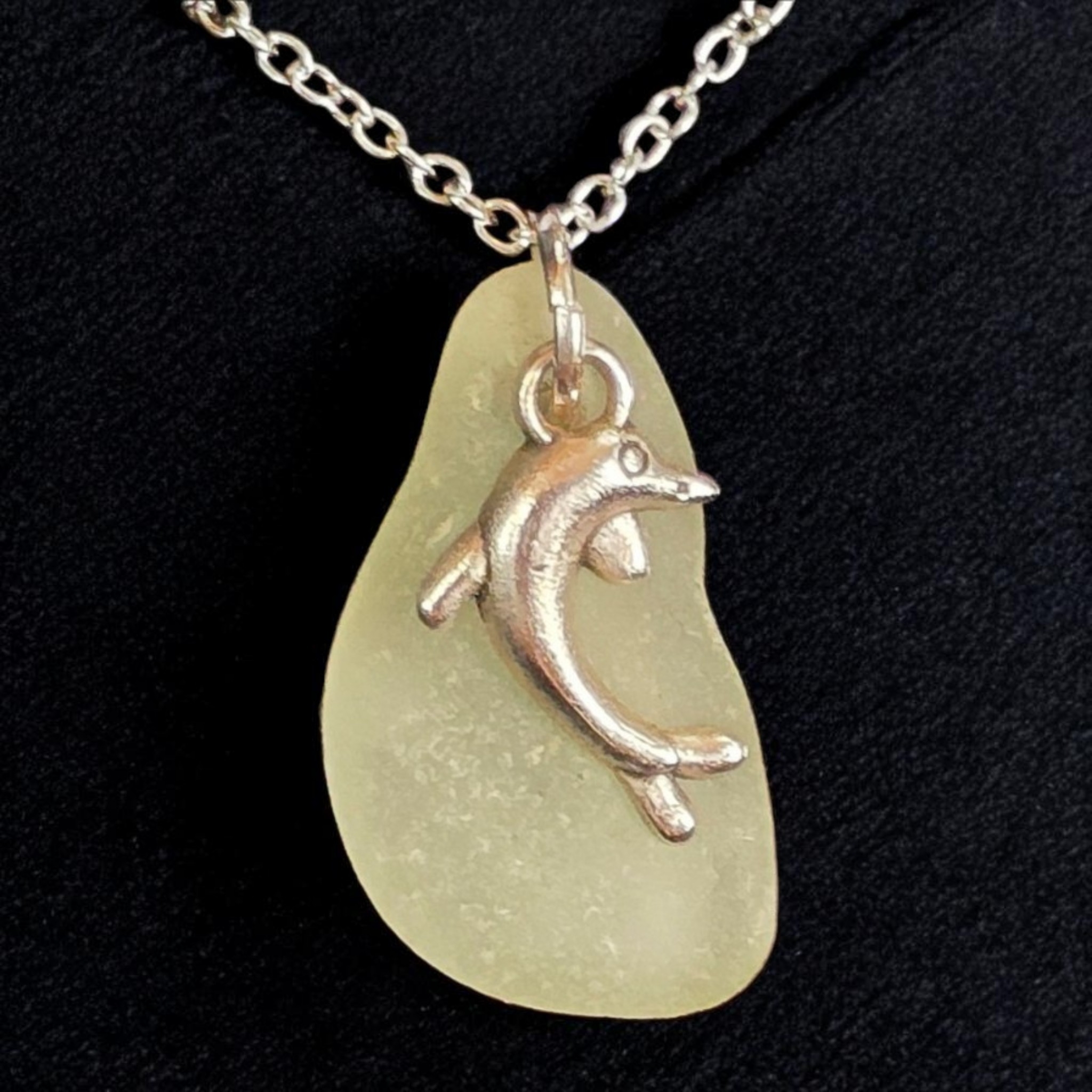 Dolphin Sea Glass Necklace