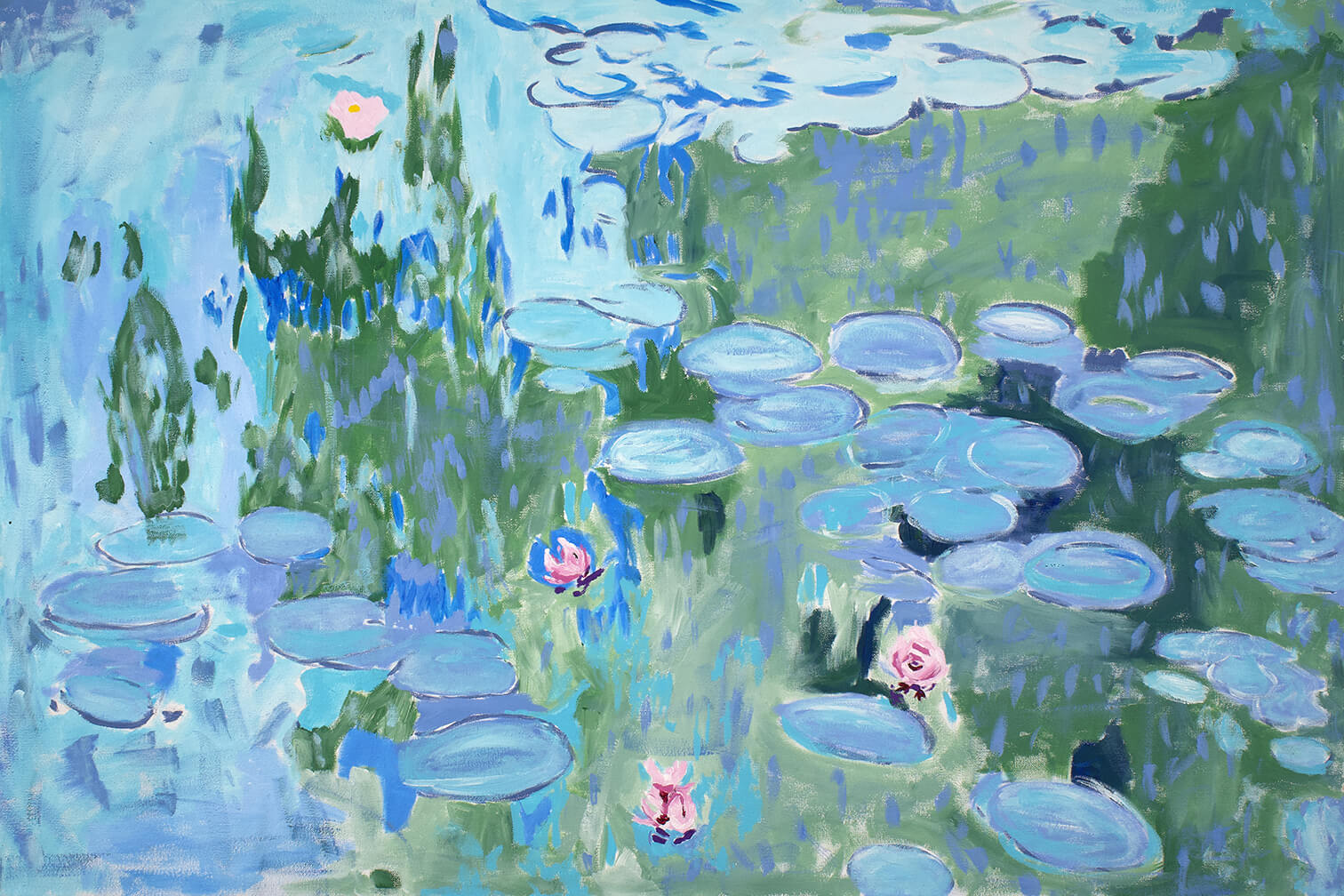Lilies, 80x120 cm, original acrylic painting on canvas