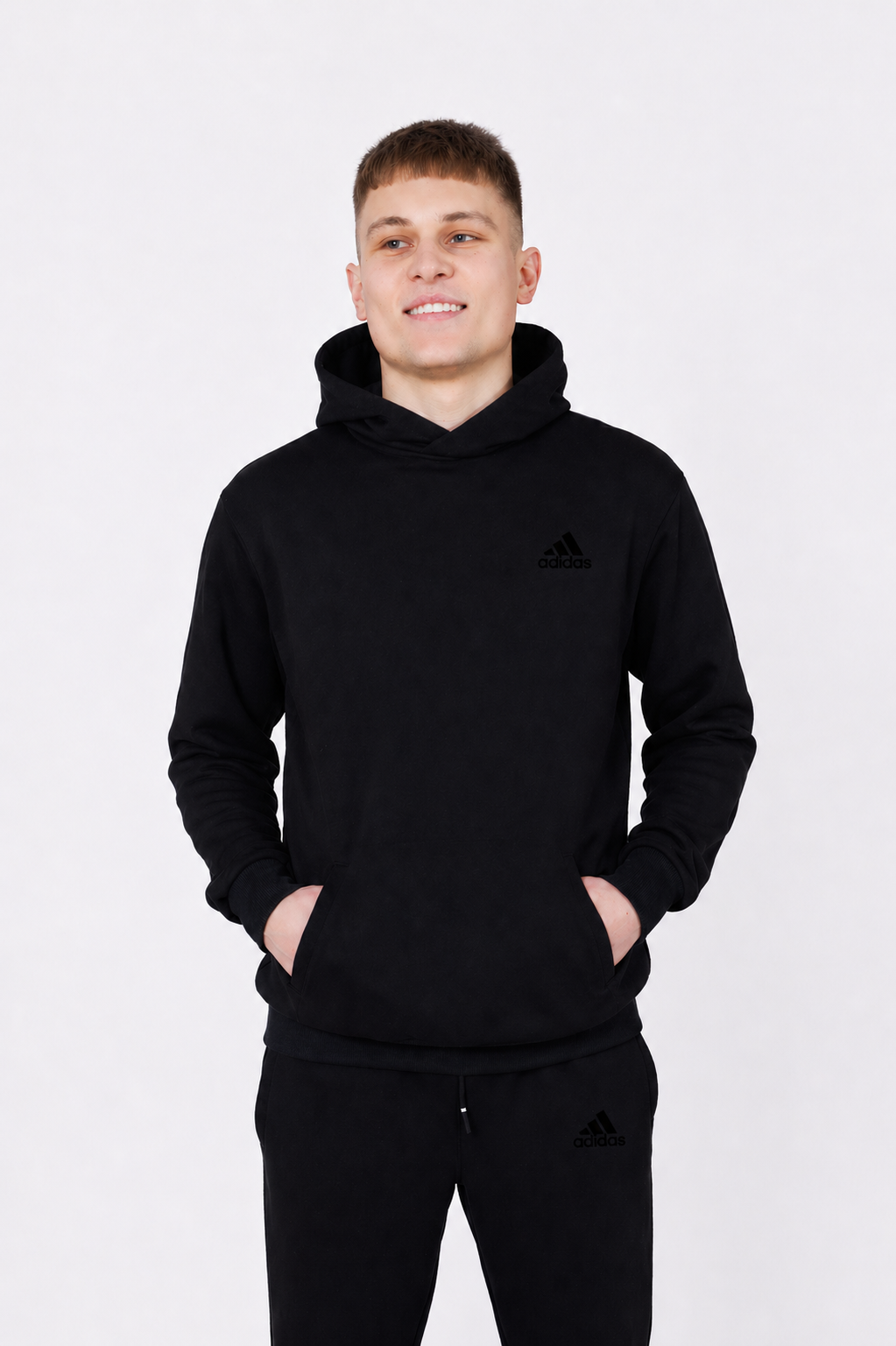 Костюм Чоловічий Adidas - Адідас (Копія) з Двунитки, Чорний