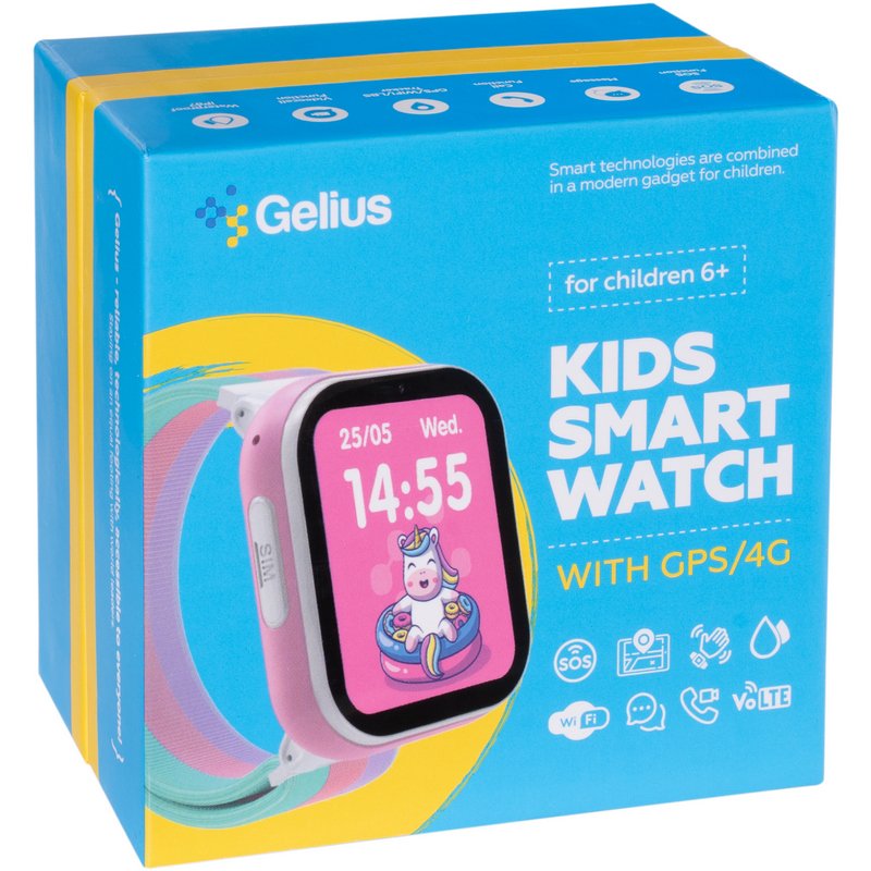 Дитячий смарт годинник Gelius Rainbow (GP-PK008) з GPS/4G White