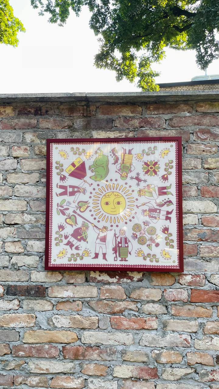 Хустина в рамці, 75*75 см