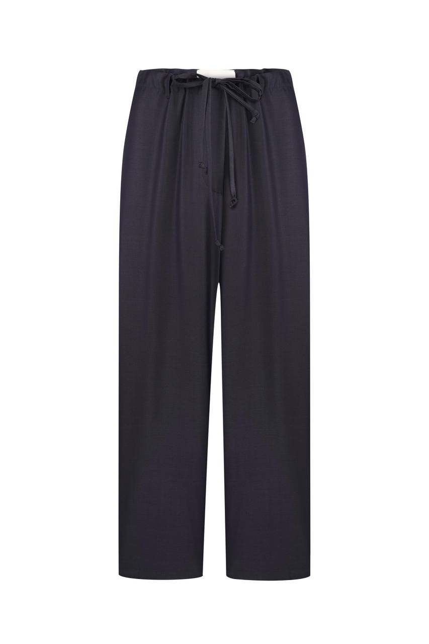 Wool and silk trousers with torn hem