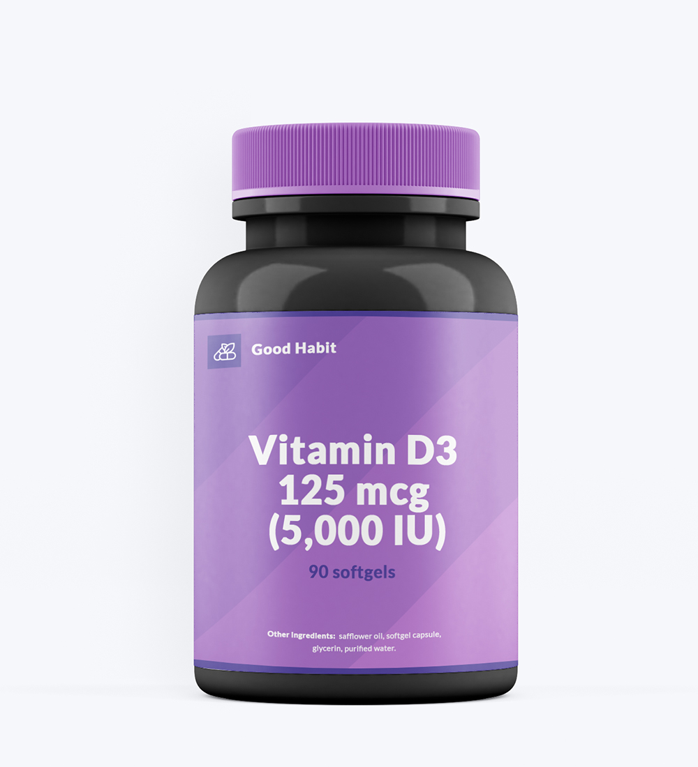 Vitamin D3, 125 mcg (5,000 IU), 90 softgels