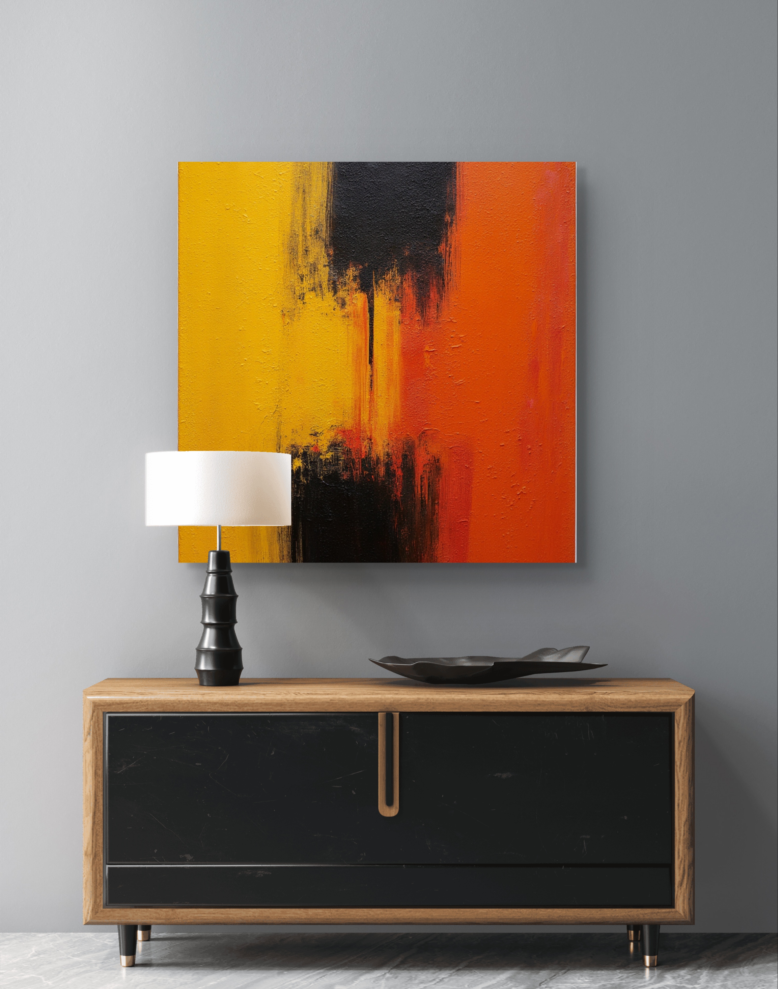 Абстракція в стилі мінімалізм "Вогняний пульс"